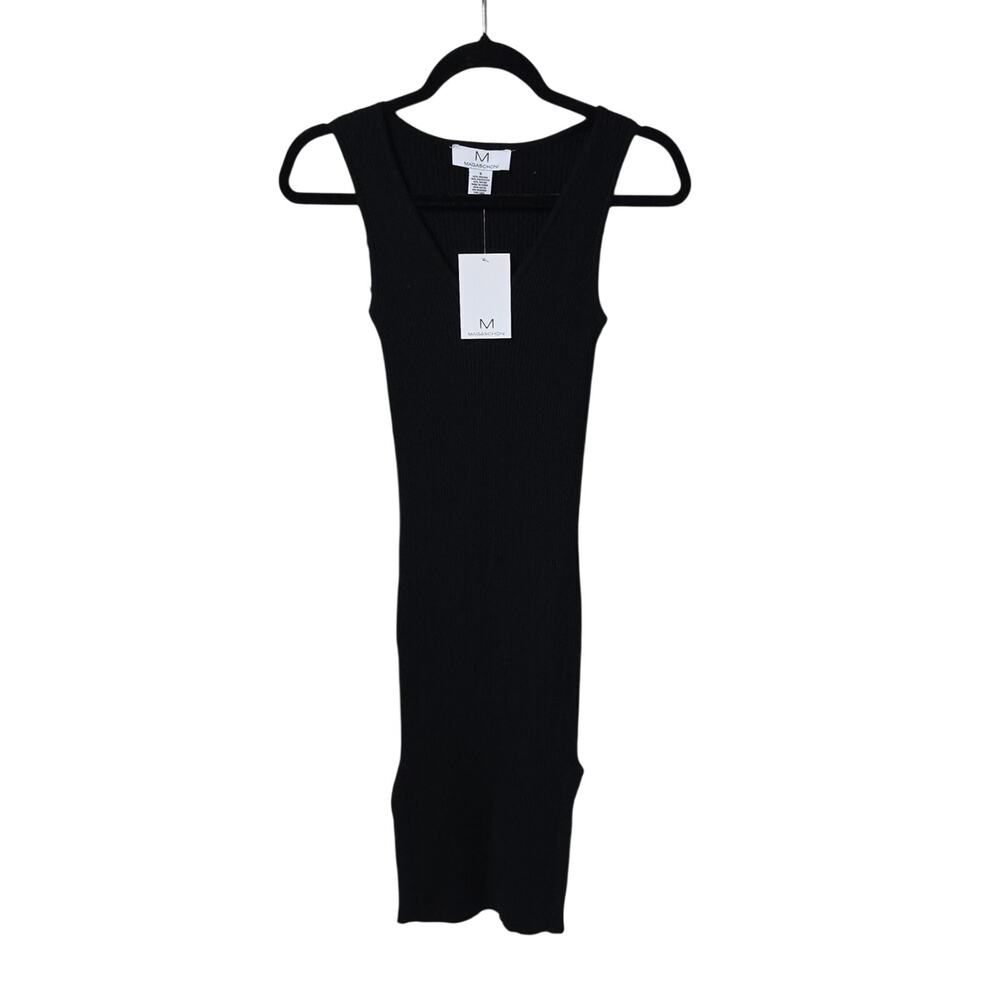 Magaschoni Black Sleeveless Midi Dress Womens Size Small NWT